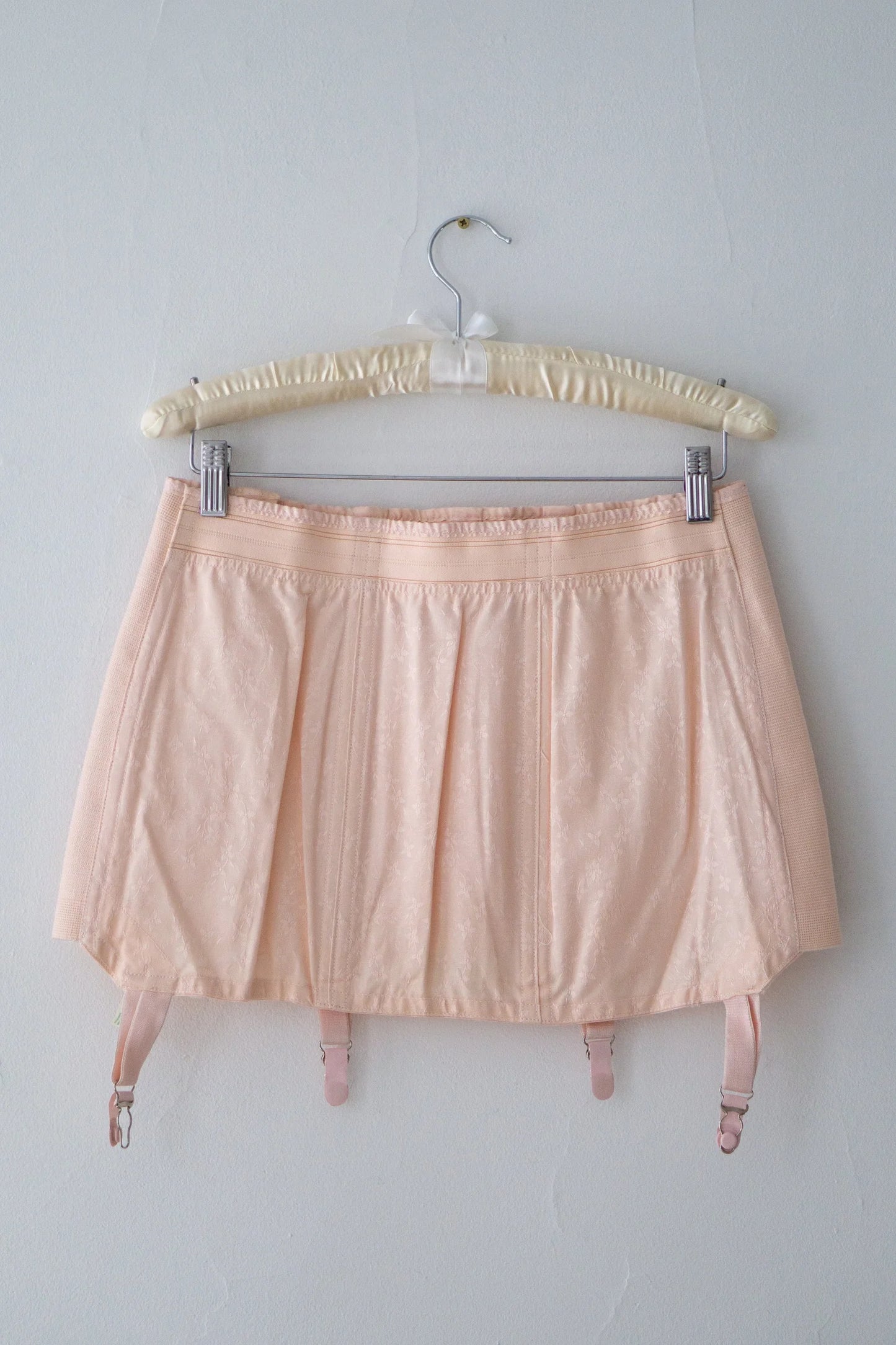 1930s PEACH RENGO BROCADE GIRDLE (XL)