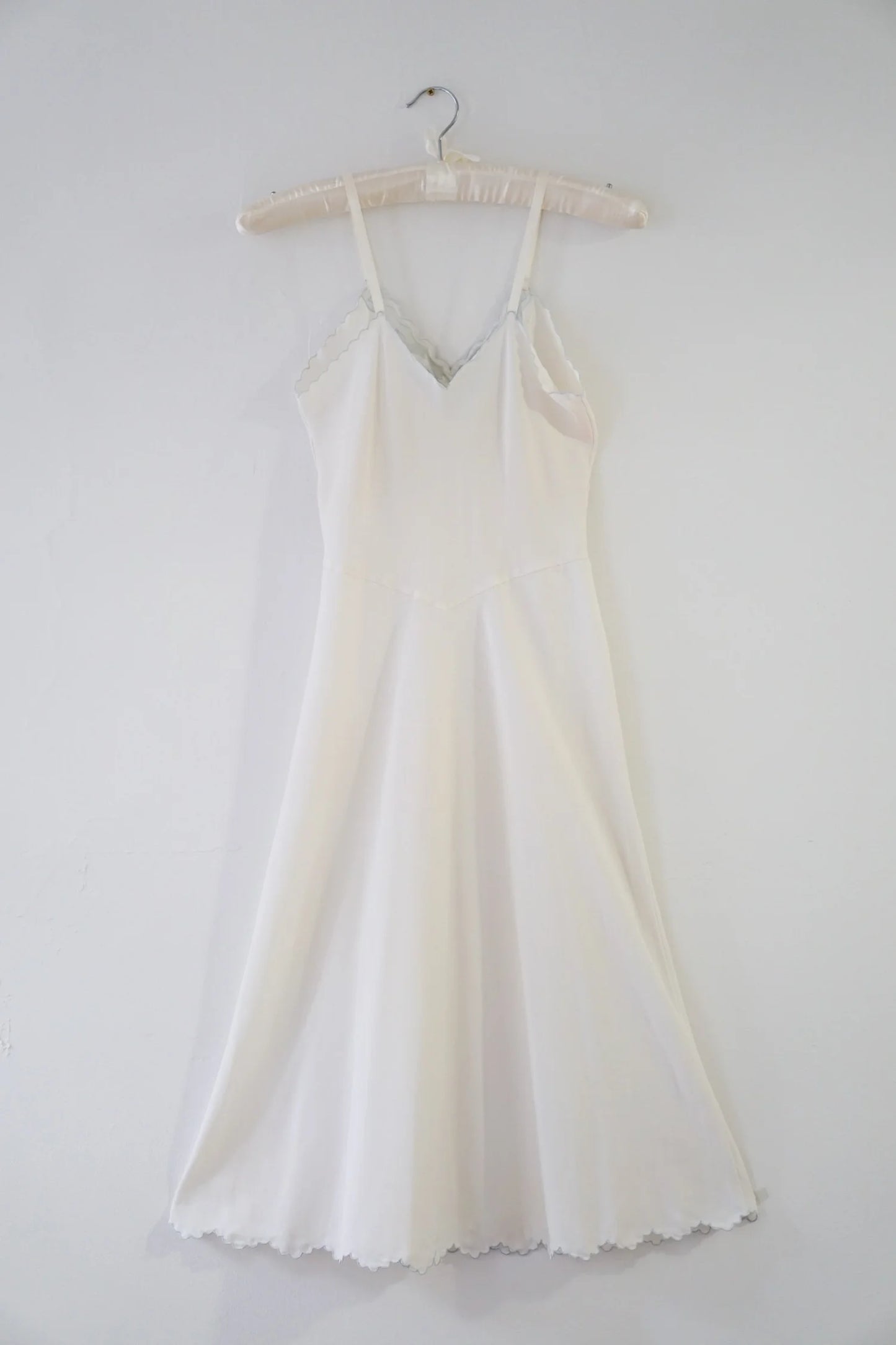 1940s Mesh Lace Bias Cut Slip (Size XS/S)