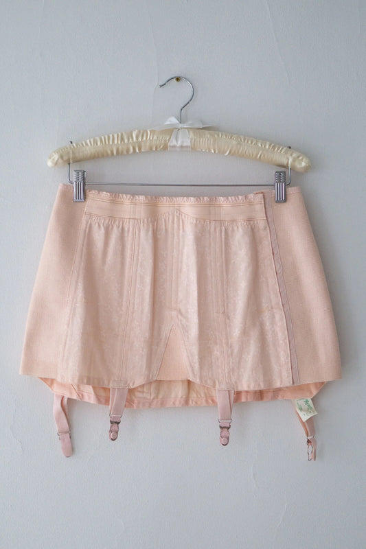 1930s PEACH RENGO BROCADE GIRDLE (XL)