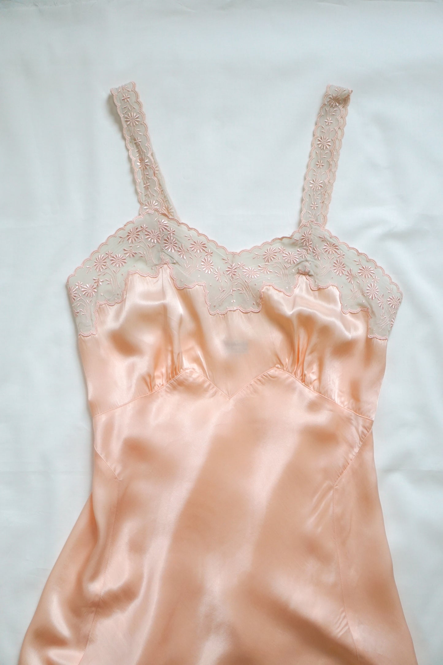 1940s Bias Cut Lace Slip Dress (Size XS/S)