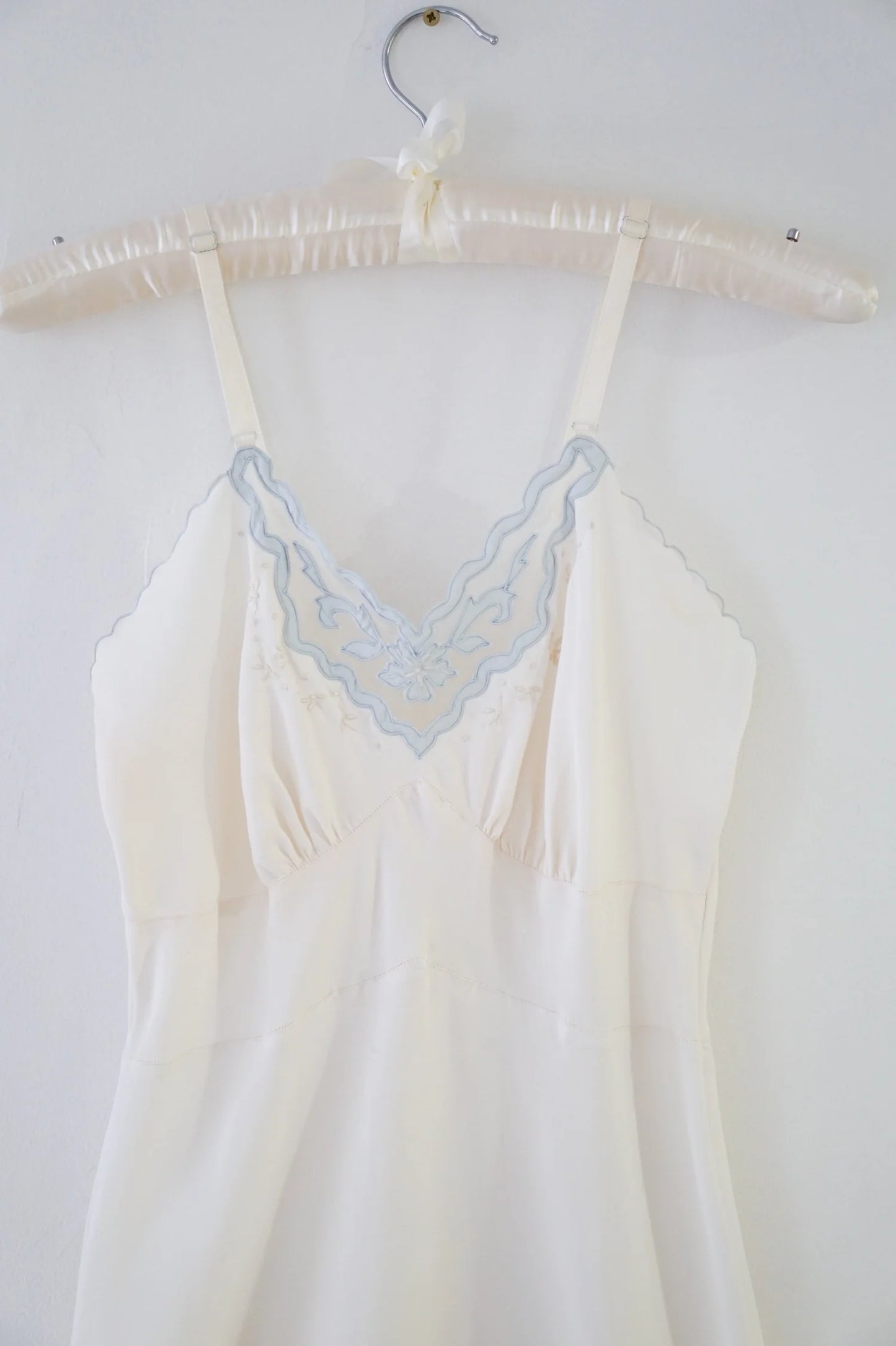 1940s Mesh Lace Bias Cut Slip (Size XS/S)