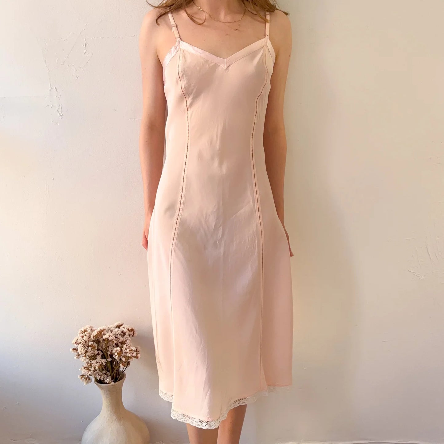 1940s Bias-Cut Slip Dress (Size XXS)