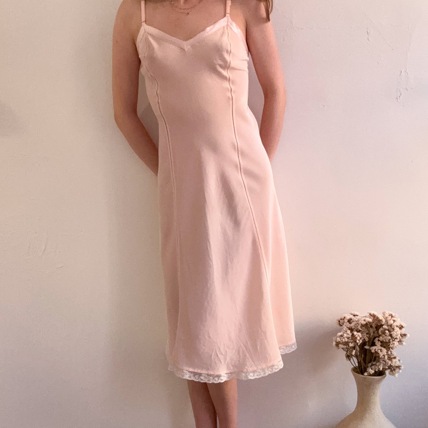 1940s Bias-Cut Slip Dress (Size XXS)